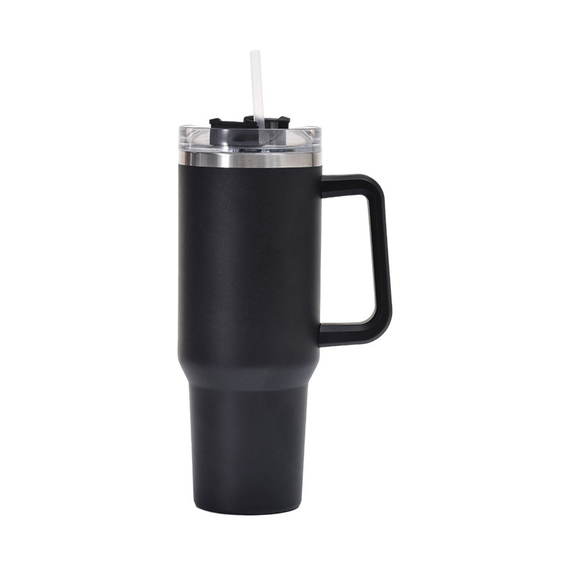 Wholesale portable mug 20oz 30oz 40oz large capacity handle thermal cold cups with lids and straws car straw cup water bottle