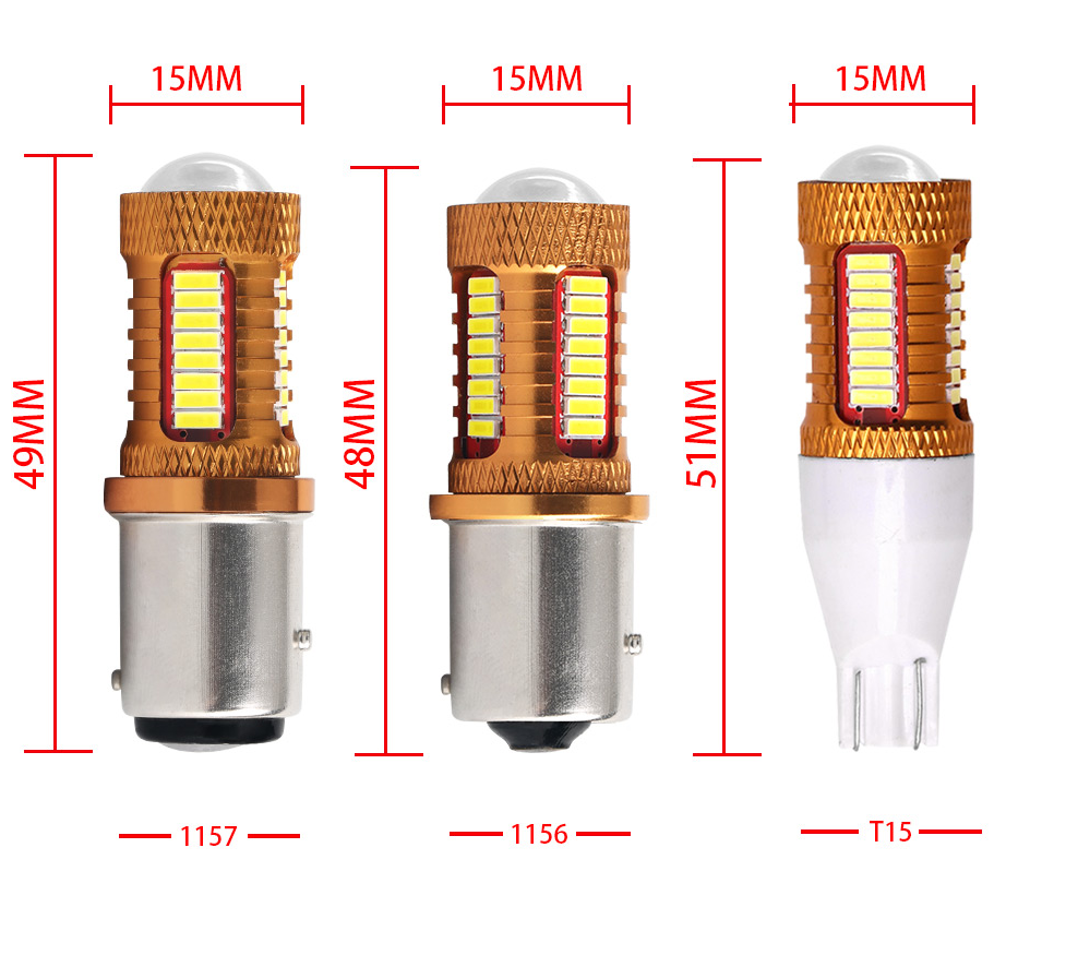 1156 1157 4014 32 SMD LED With Lens Car Reverse Light Auto Backup Lamp Tail Bulb DC12V Rear Light