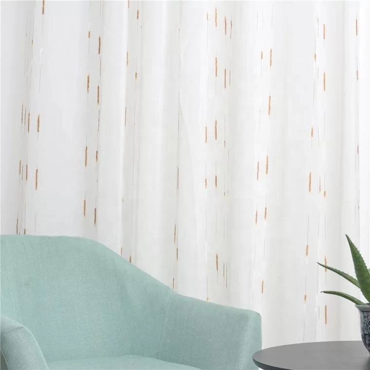 Latest design polyester silk fabric mosquito net door curtain for living room