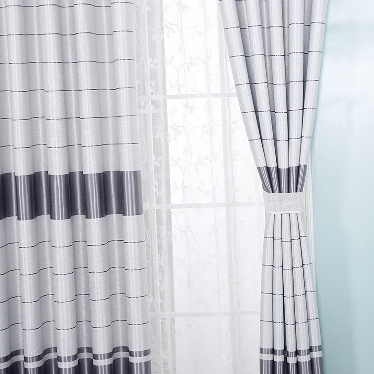 Factory hot sale room curtain fabric jacquard blackout with magnetic strip wholesale price