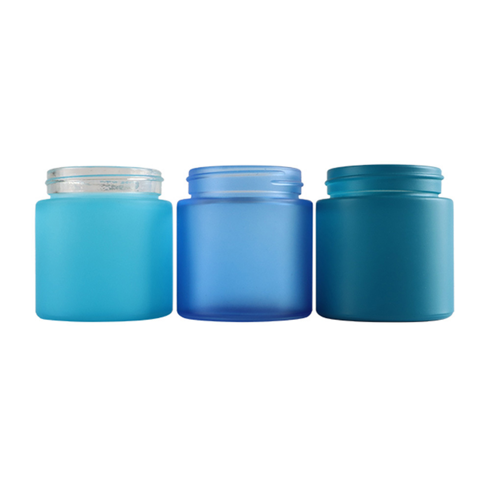 Blue Custom Logo Design Label 3.5g Canna Dried Flower 420 Child Resistant Proof Cr Cap Smell Proof Glass Jars Containers Bottles