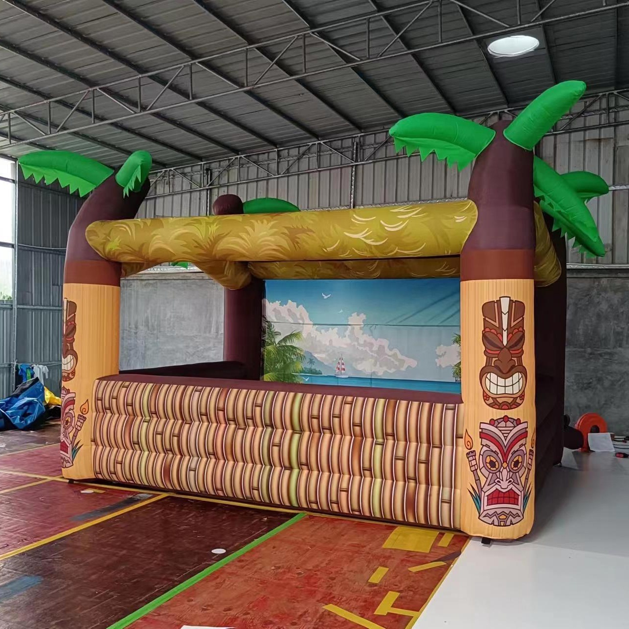 Outdoor Backyard Beach Party Portable Inflatable Tiki Bar Exhibition Serving Inflatable Pub Tent Inflatable Party Pub booth