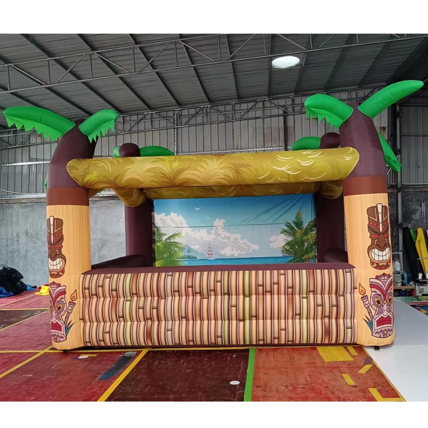 Outdoor Backyard Beach Party Portable Inflatable Tiki Bar Exhibition Serving Inflatable Pub Tent Inflatable Party Pub booth