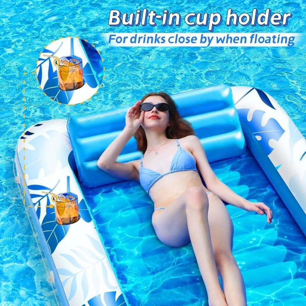 Inflatable Tanning Pool Lounger Float Tub Sunbathing Pool Lounge Raft,Extra Large Floatie Toys Tanning Bed Blow up Pool