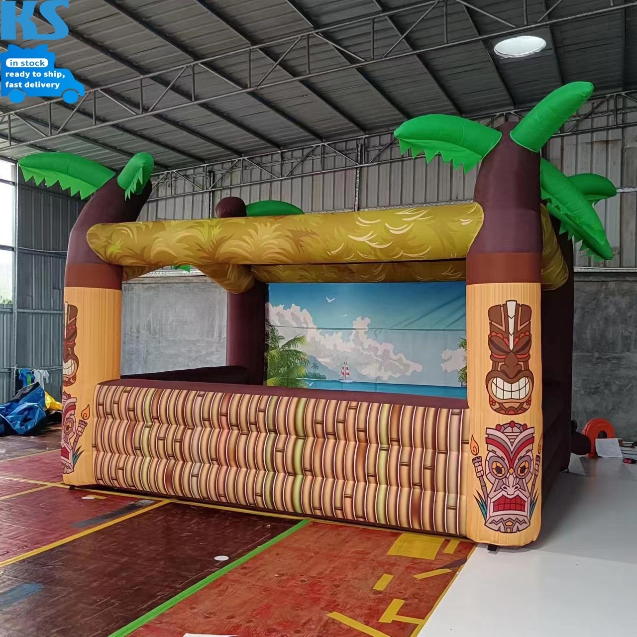 Outdoor Backyard Beach Party Portable Inflatable Tiki Bar Exhibition Serving Inflatable Pub Tent Inflatable Party Pub booth