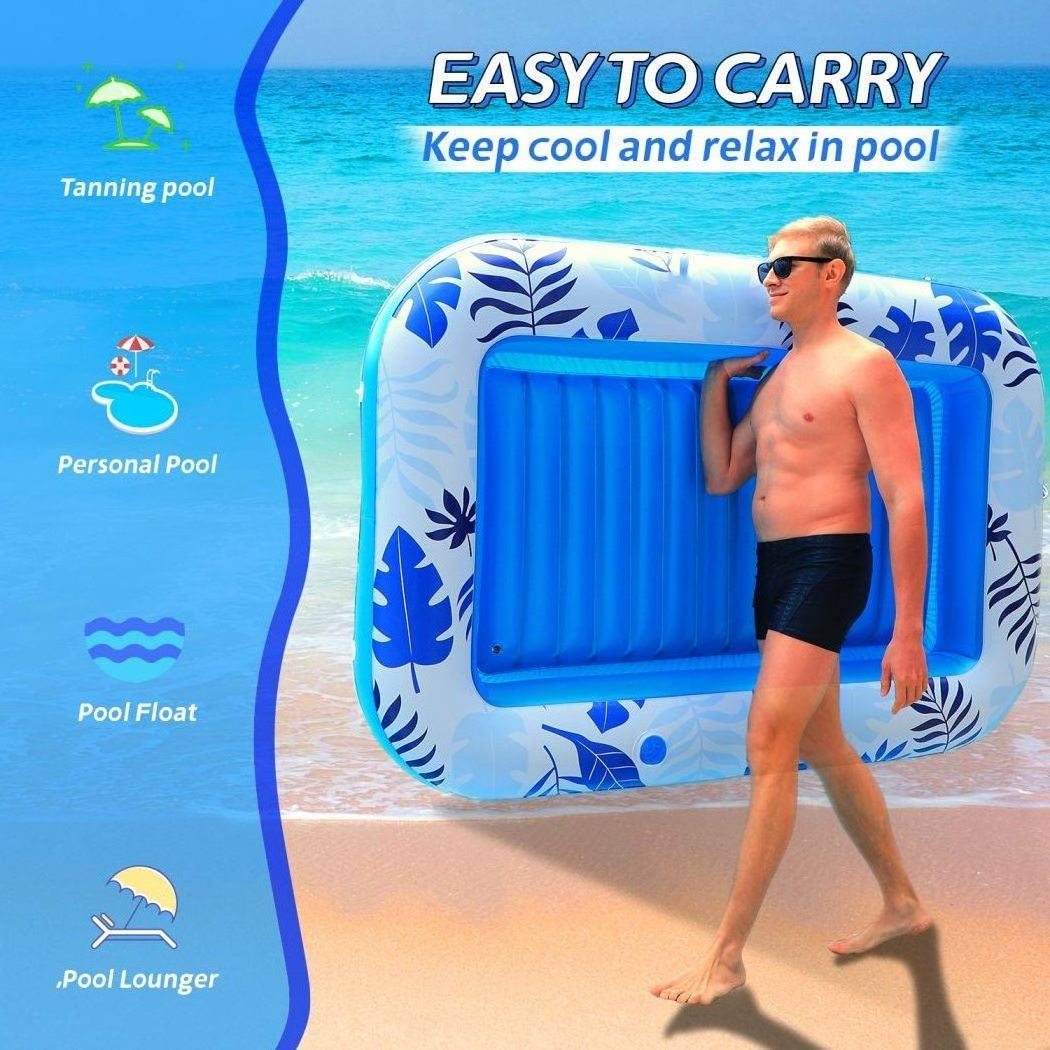 Inflatable Tanning Pool Lounger Float Tub Sunbathing Pool Lounge Raft,Extra Large Floatie Toys Tanning Bed Blow up Pool