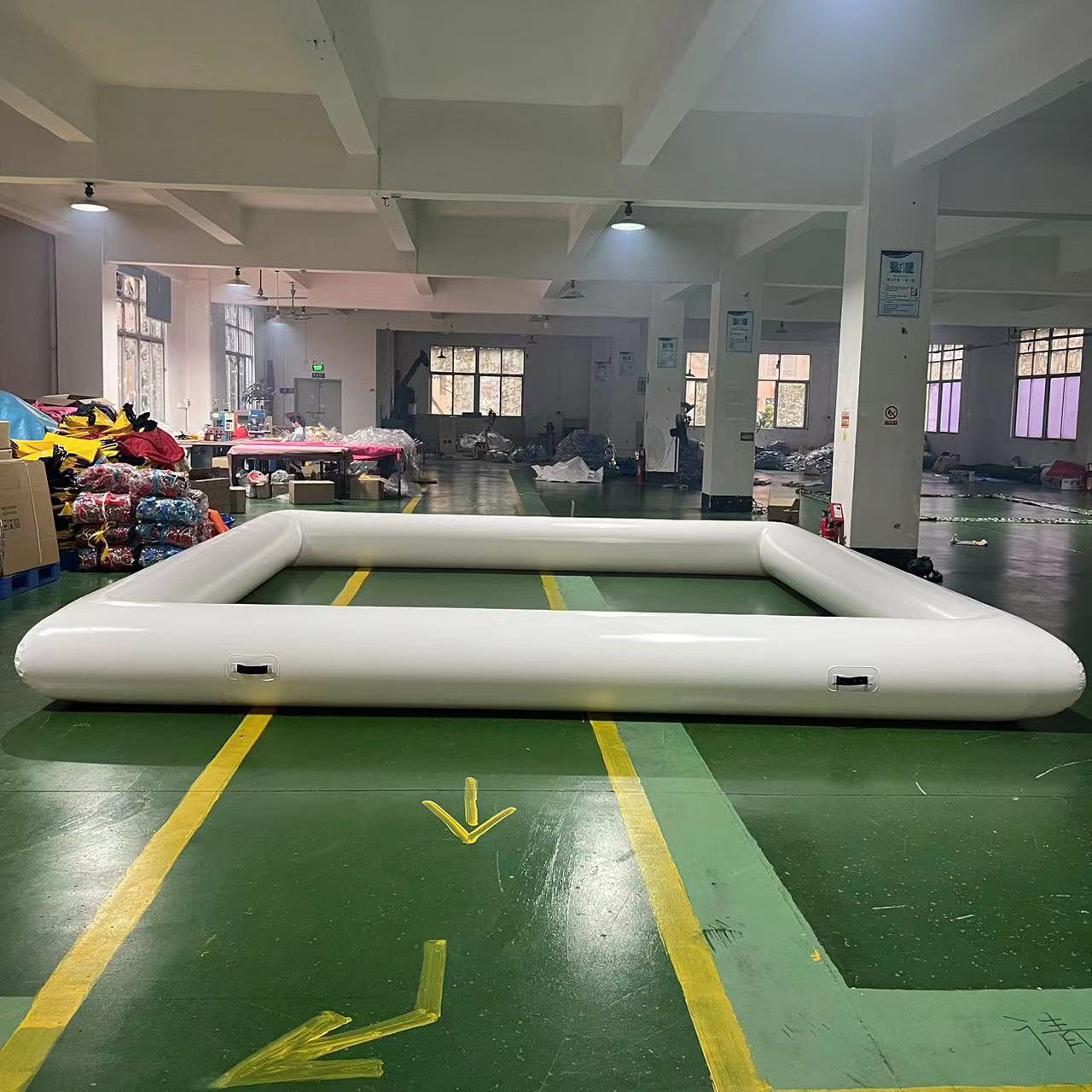 16x16ft Large Commercial White Kids Bumper Car Arena Inflatable bumper car venue inflatable go cart race track for bumper cars