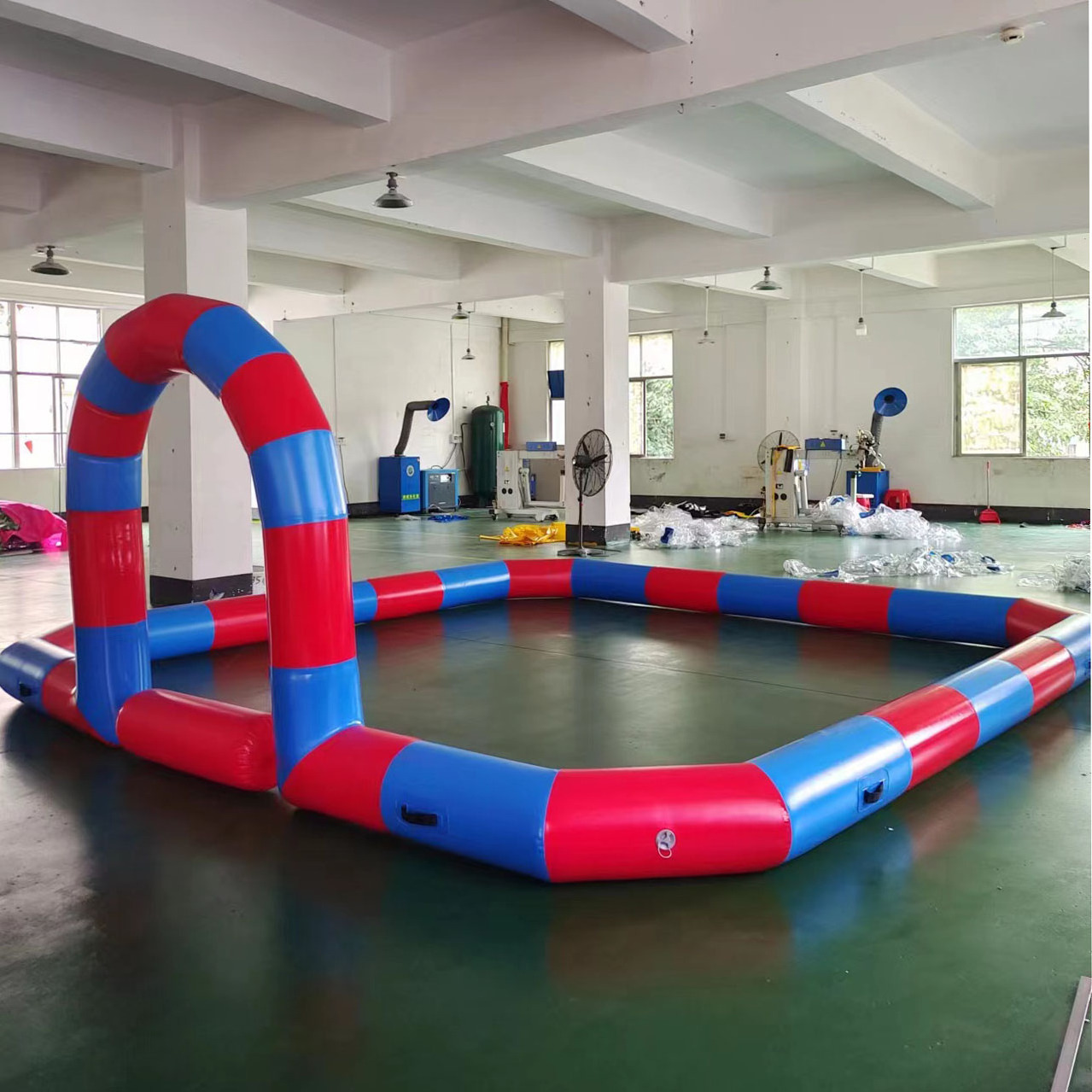 16x16ft Inflatable Go Kart Race Track Outdoor Inflatable Track Race For Bumper Car Attractive Inflatable Race Track