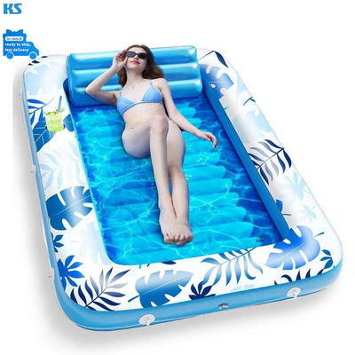 Inflatable Tanning Pool Lounger Float Tub Sunbathing Pool Lounge Raft,Extra Large Floatie Toys Tanning Bed Blow up Pool