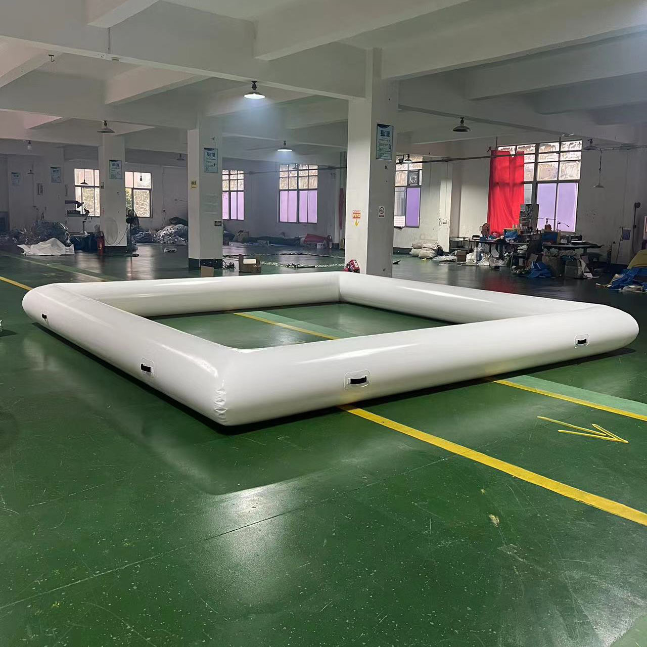 16x16ft Large Commercial White Kids Bumper Car Arena Inflatable bumper car venue inflatable go cart race track for bumper cars