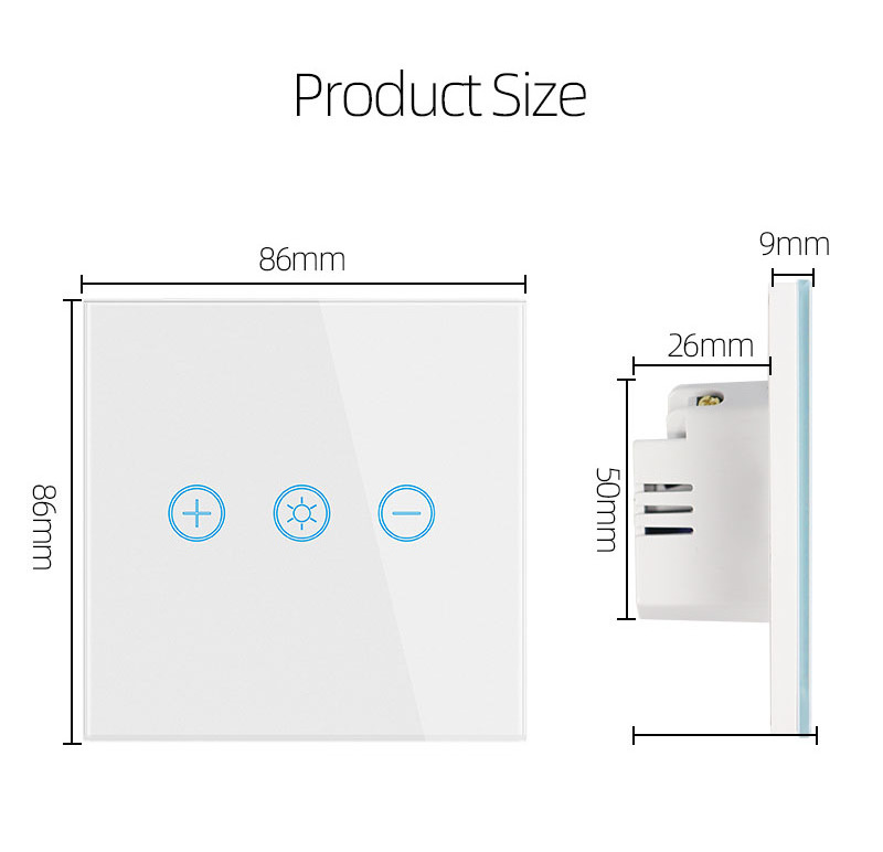 wifi smart EU dimmable light touch switch work with  alexa and google home