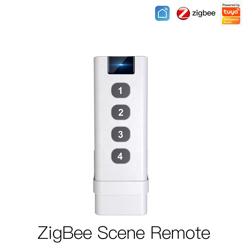 12 scene tuya ZigBee 3.0 Smart Wireless battery powered button Switch 4 Gang Portable Remote controller