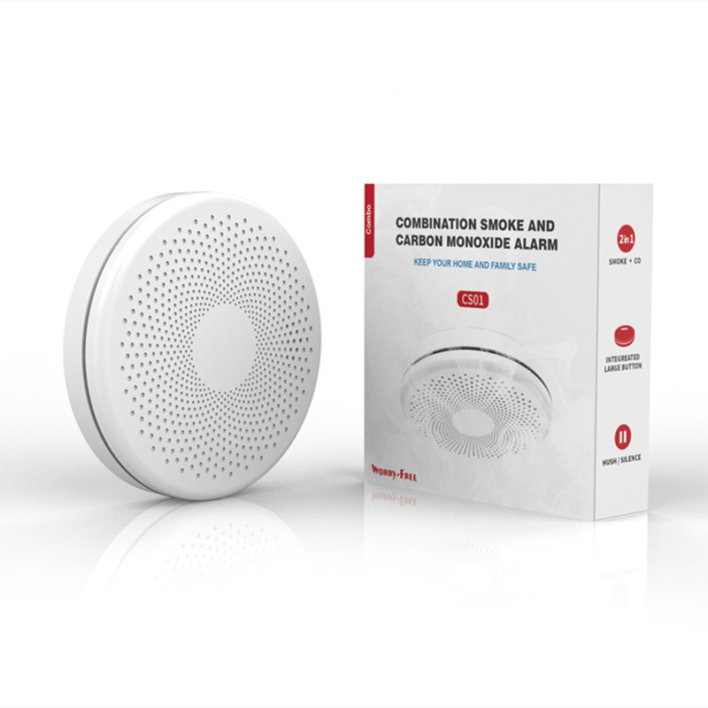 tuya wifi smart CO  carbon monoxide and smoke alarm 2 in 1 detector sensor for smart home work with smartlife and IFTTT