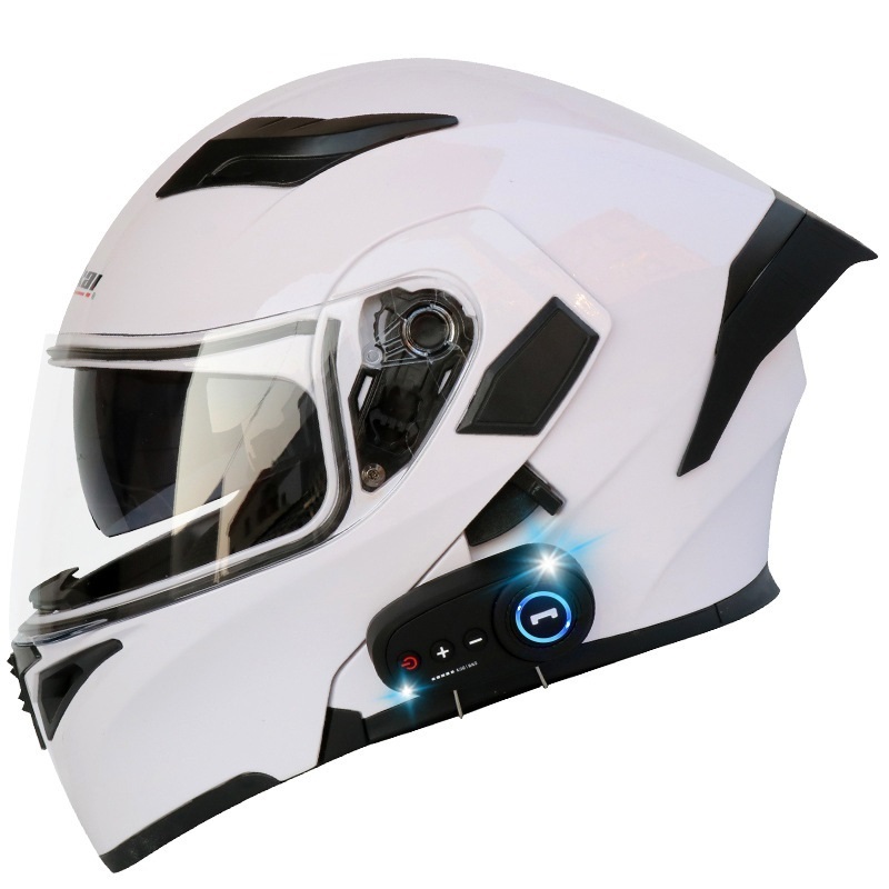 OEM/ODM dual Anti-fog HD lens motorcycle helmet with bluetooth built in