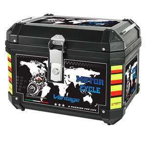 Custom Wholesale 48L Large Capacity Waterproof  Motorcycle Delivery Bag Tail Box