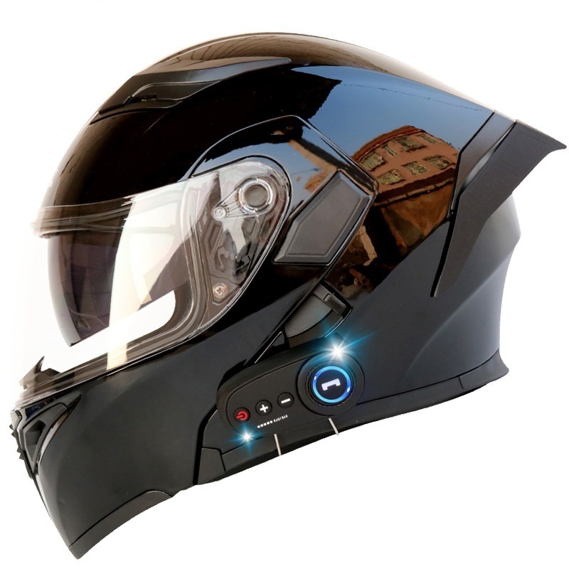 OEM/ODM dual Anti-fog HD lens motorcycle helmet with bluetooth built in