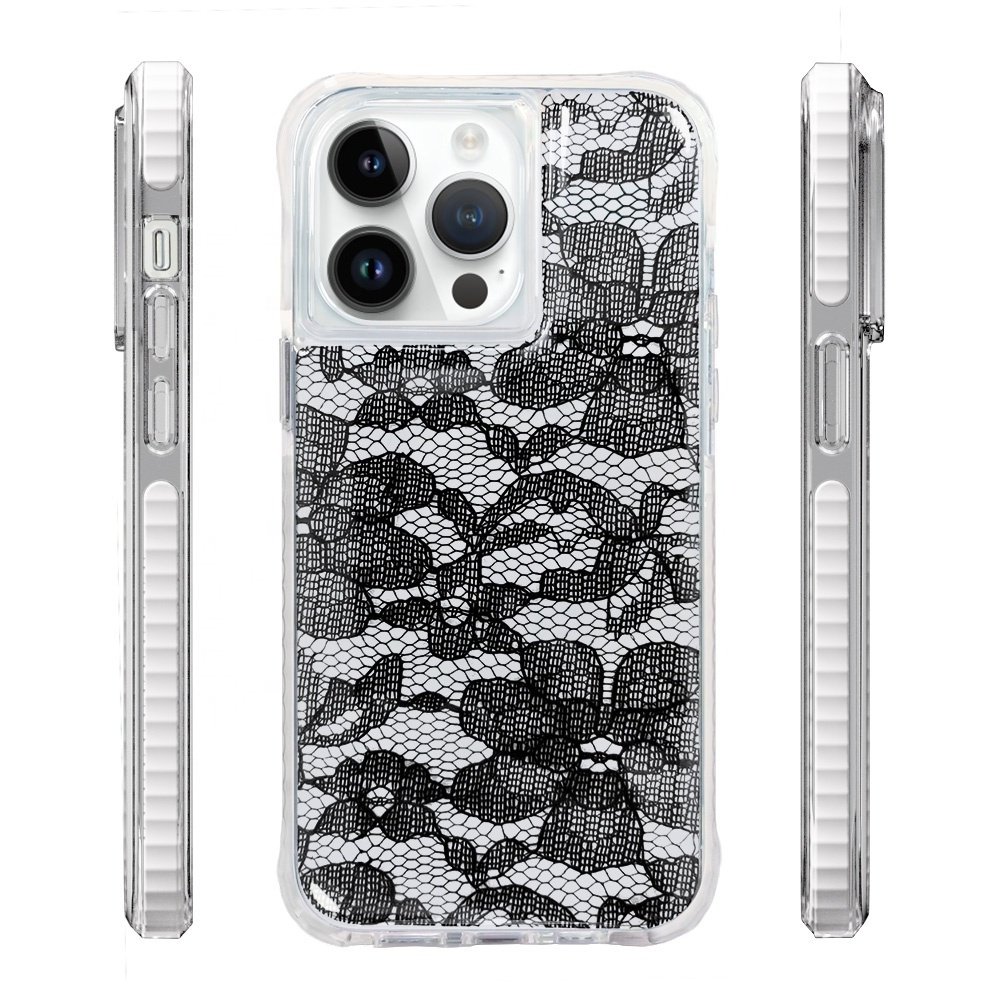 For iPhone 15 14 13 pro phone cases luxury phone case with lace for iPhne 13 pro max 14 pro clear shockproof phone case