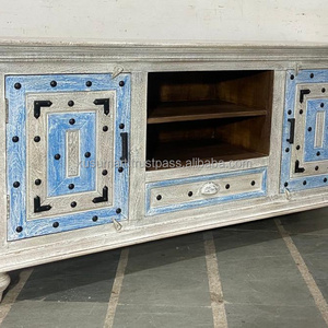 Modern Distressed Wooden Elegant Fine Quality Indian Style Industrial Hand Carved Storage Box Trunk Box Chest