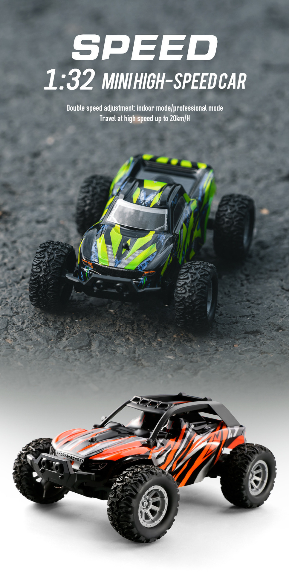 D1 mini RC car 20KM/h High-speed for Kids for sale RC Hobby 1:32 Cool High Speed Remote Control Car for Christmas gift