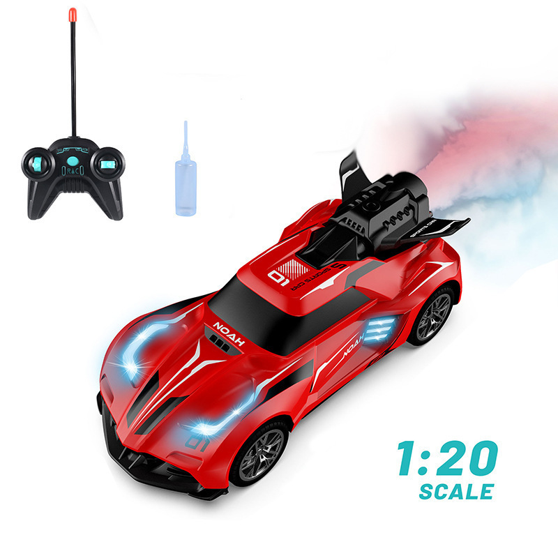 Radio control spraying stunt drift racing spray remote control toy car 2.4g 1:20 rc stunt car with light and spray