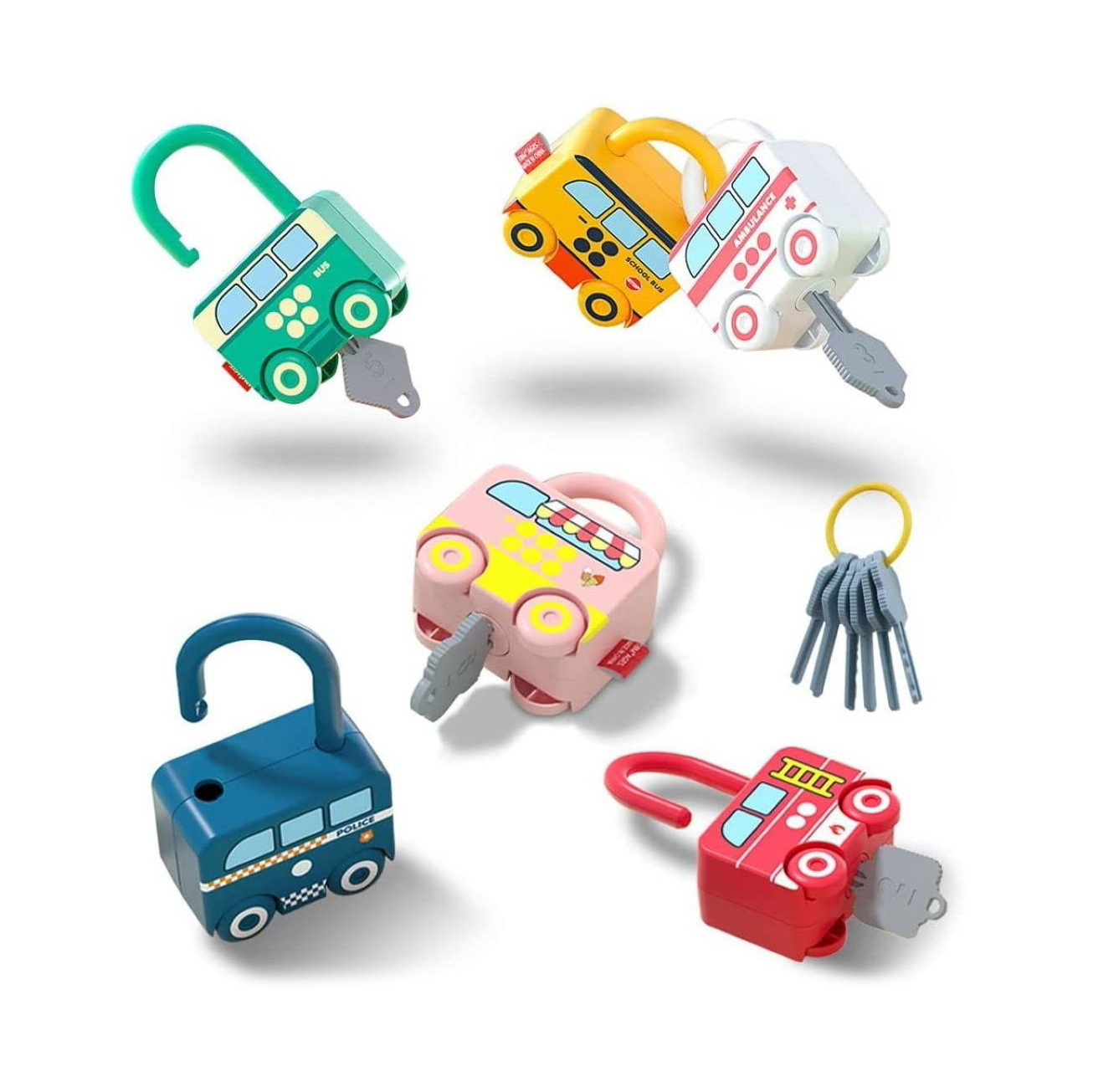 Skylety 6 Pieces Lock and Key Toys Learning Locks With Keys Learning Numbers Counting Educational Toys Preschool Games