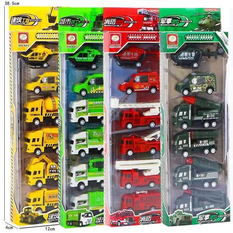 Color Box 2023 Hot Sell Fire Engineer Car Set Construction Toys Engineer Truck Diecast Toys Die Metal Car