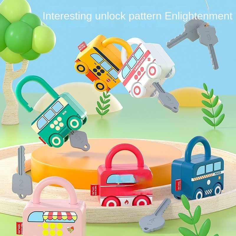 Skylety 6 Pieces Lock and Key Toys Learning Locks With Keys Learning Numbers Counting Educational Toys Preschool Games