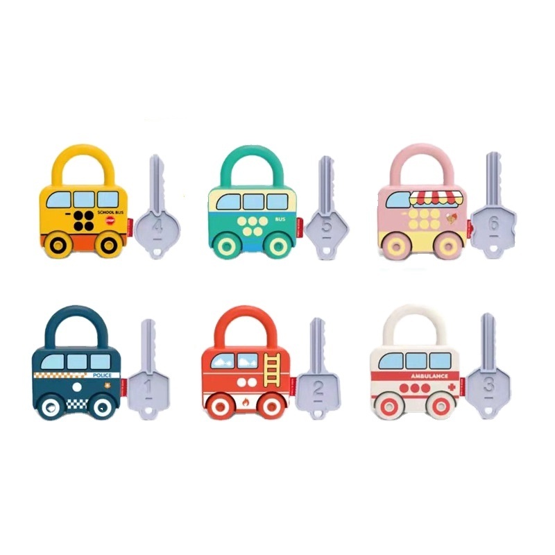 Skylety 6 Pieces Lock and Key Toys Learning Locks With Keys Learning Numbers Counting Educational Toys Preschool Games