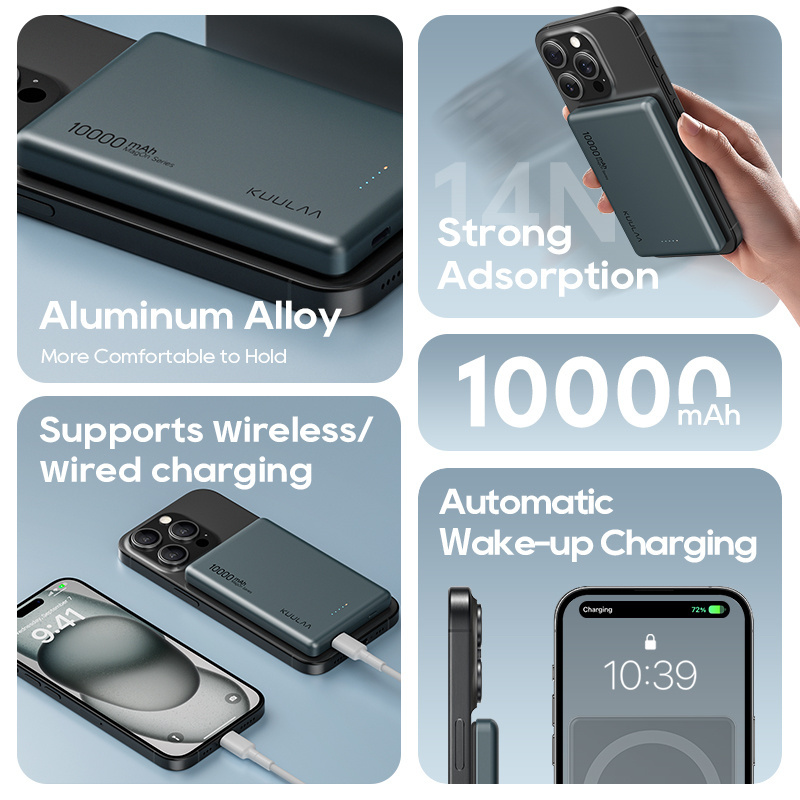 Wireless Charging 10000Mah Power Bank Custom Magnetic Super Slim Ultra Thin Mini 20W Fast Small Portable Power Bank For iphone