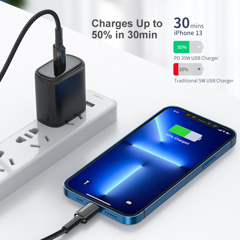 KUULAA PD 30W USB C to L Cable Fast Charging USB Cable for iPhone Pro Max