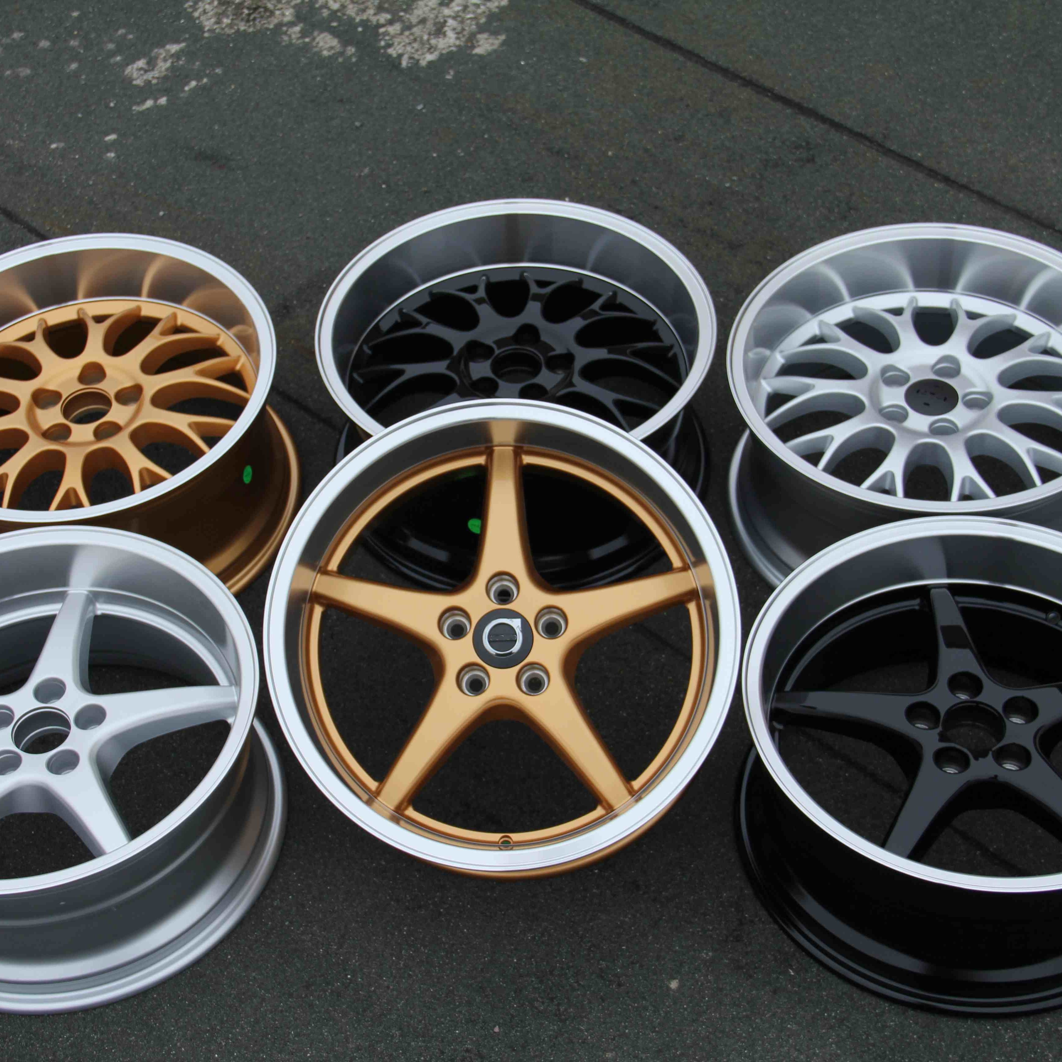 STOCKED RTS Casting 18 INCH 8.5J 5x108 wheels Five Spokes Silver Machined Lip Deep Dish alloy car wheels rims For Volvo