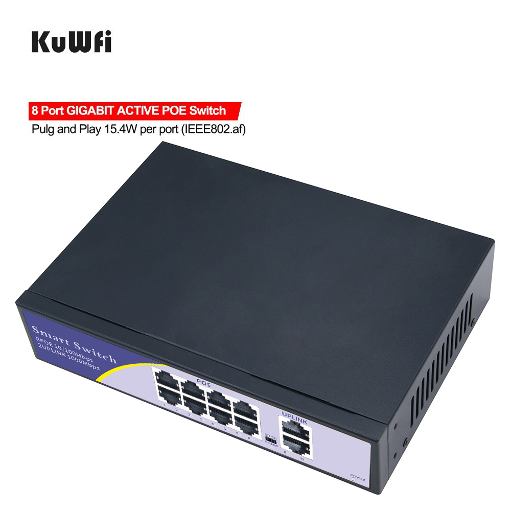 OEM KuWFi gigabit managed 8 port circuits board edge 52v 120w tp link 1000mbps poe switch for computer networks