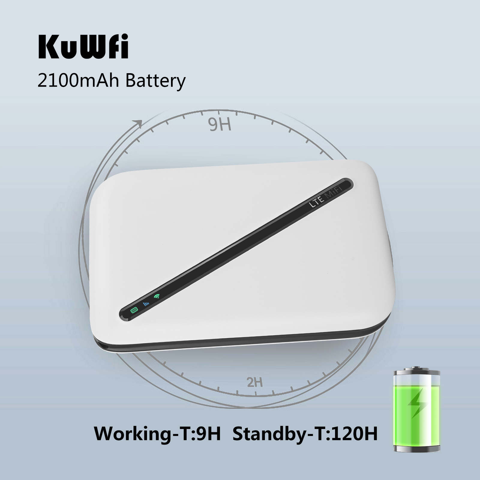 OEM KuWFi 150Mbps internal antenna 2100mAh battery USB type C mobile 4g LTE hotspot router with sim card