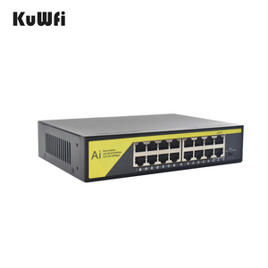 16port 100M KuWFi 14POE+2Uplink ethernet ports 2.4Gbps full-duplex fast 100Mbps network switch for IP camera