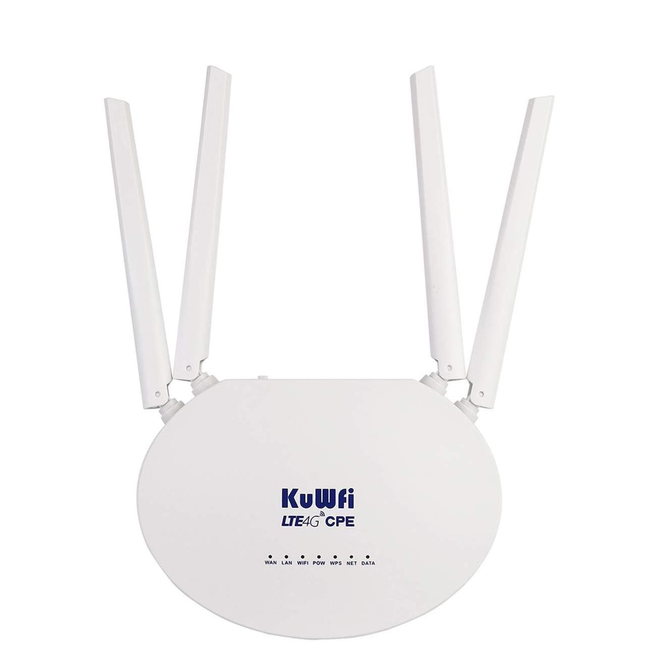 OEM ODM Cat4 KuWFi Wifi Router 150mbps Wireless Wifi Internet Routers 4g Wifi Modem 4g Lte Router With Sim Card Slot