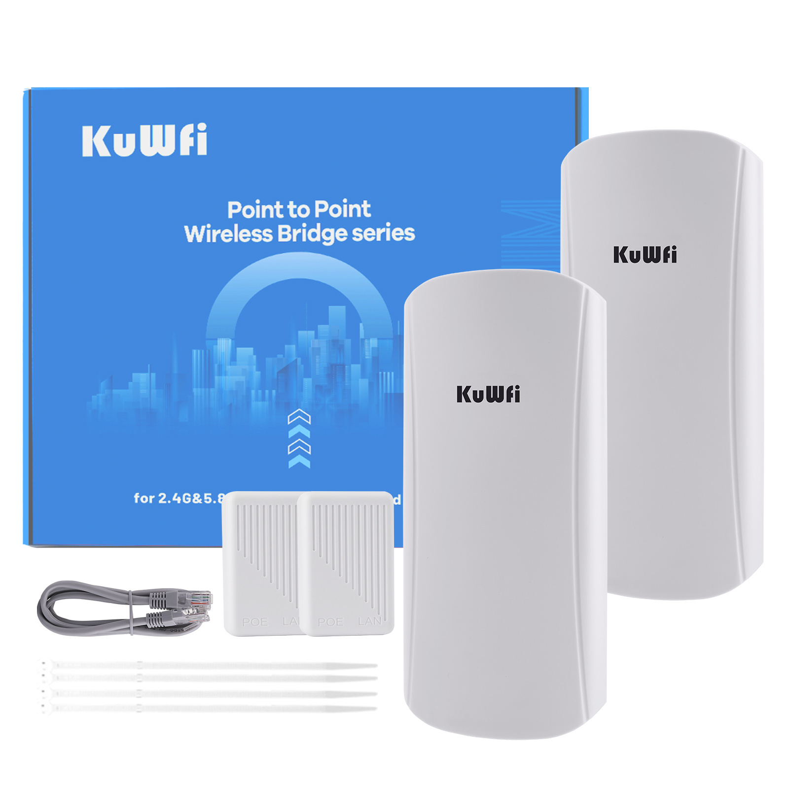 IP65 5Ghz WiFi Bridge CPE 11ac 450Mbps Outdoor Network Bridge 12Dbi Point to Point Wireless Bridge for WiFi Covering