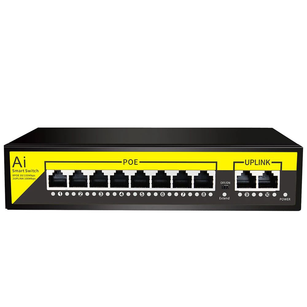 Factory OEM ODM KuWFi POE Switch 48V 10/100Mbps Poe Ports Ethernet Switch 8 Port POE Switch