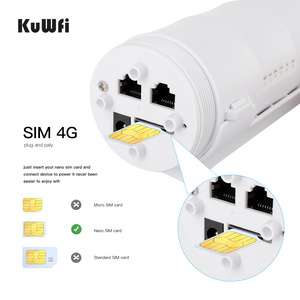 sample KuWFi 300mbps wifi cpe modem router IP67 waterproof 24v poe power outdoor 4g wireless lte router with sim card