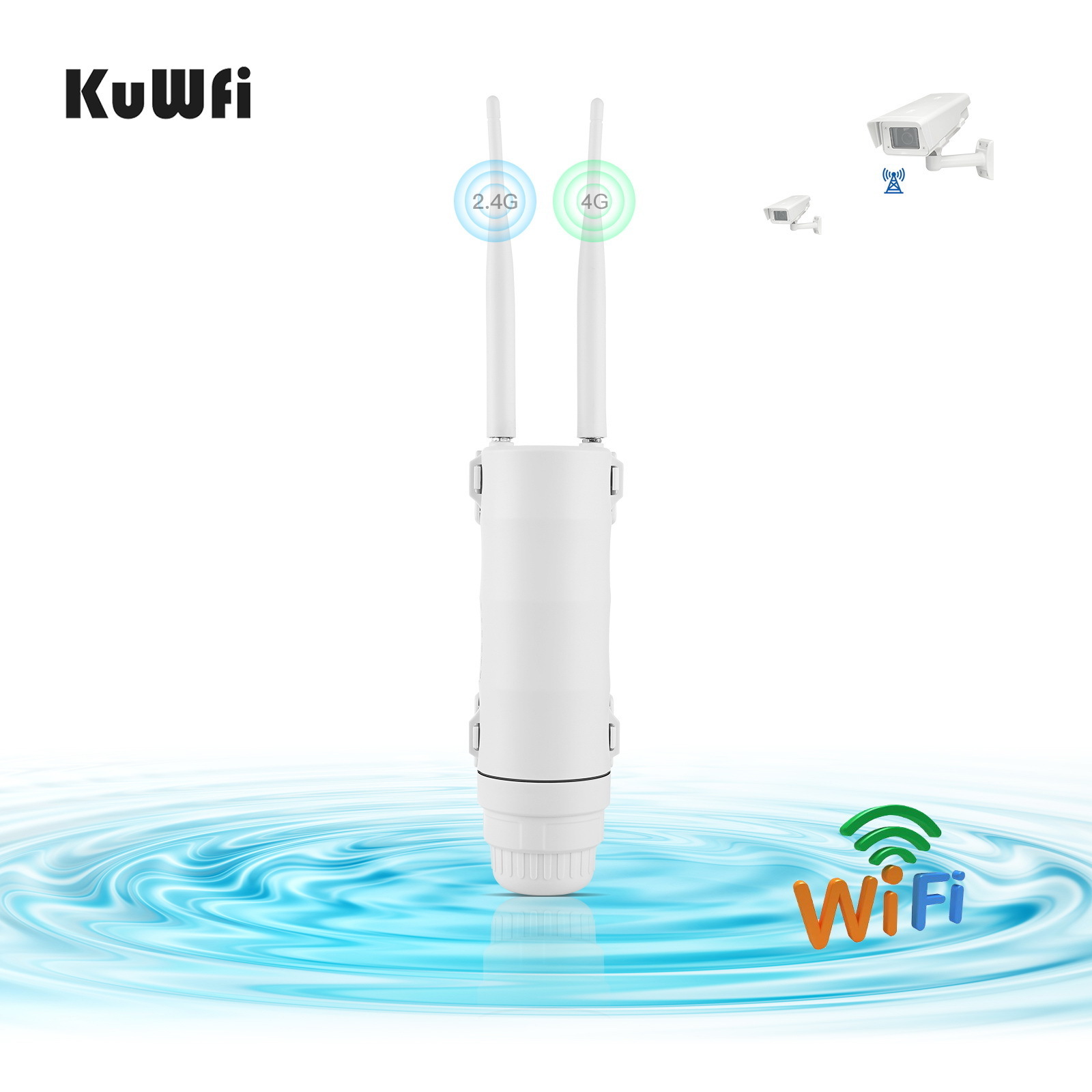 KuWFi modem unlock sim card wifi mobile hotspot 32 users LTE wireless router 24V POE power 4g wifi router