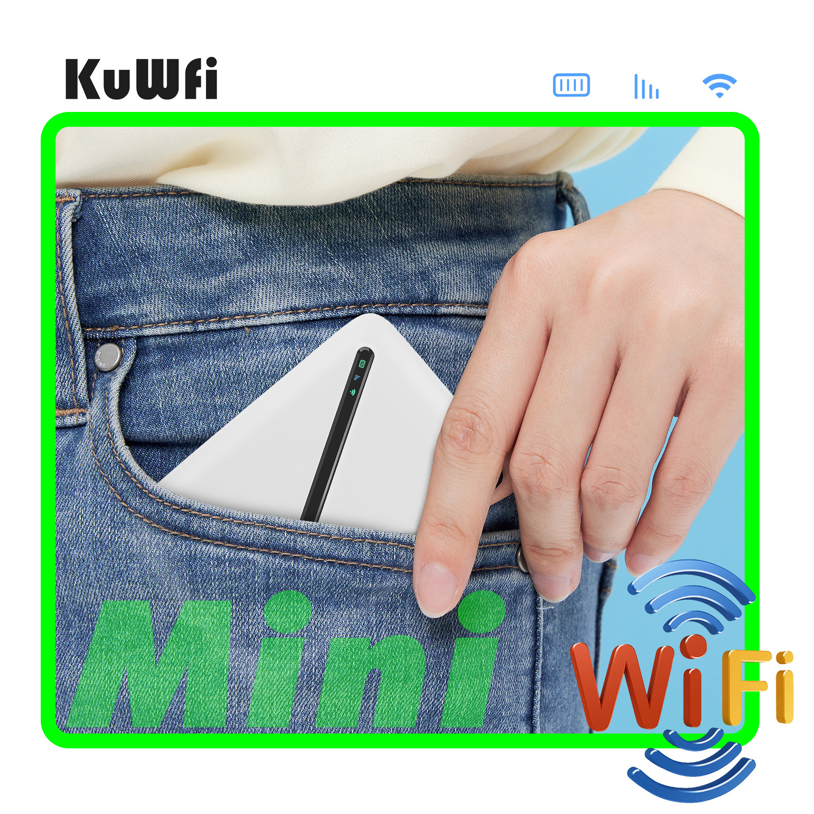 OEM KuWFi 150Mbps internal antenna 2100mAh battery USB type C mobile 4g LTE hotspot router with sim card