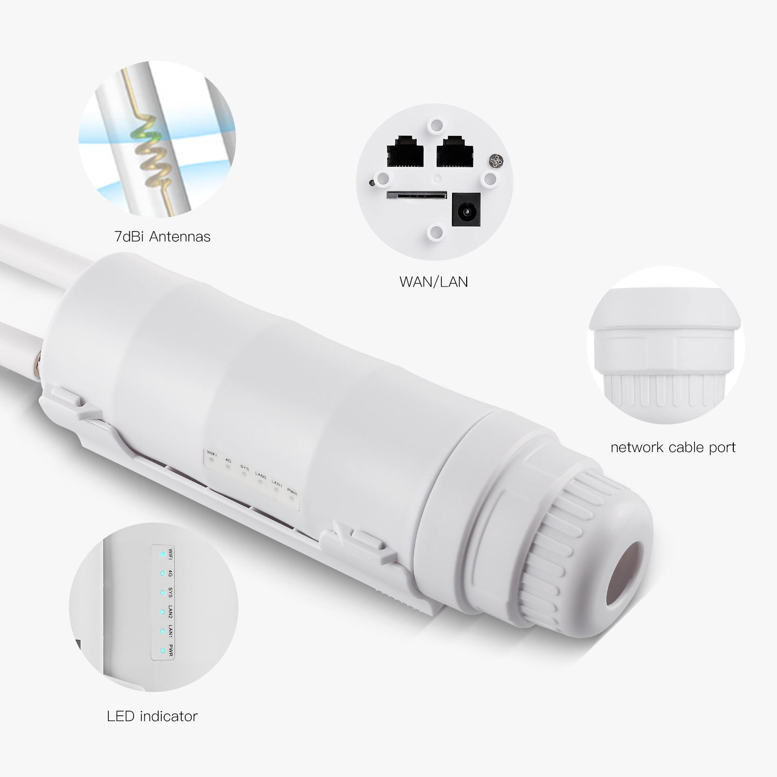 sample KuWFi 300mbps wifi cpe modem router IP67 waterproof 24v poe power outdoor 4g wireless lte router with sim card