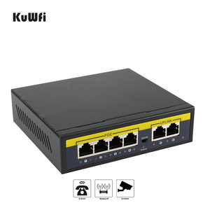 2023 hot sale KuWFi original reverse outdoor industrial ports reverso 52v mini 4 port poe switch for IP cameras