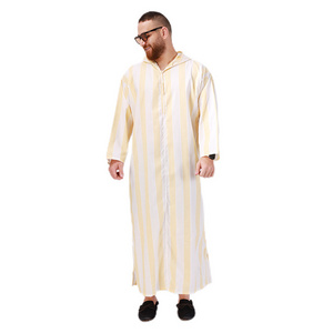 6053 Kuwii Wholesale Muslim Long Hooded Robe Moroccan Thobe Muslim Clothing Man Thobe Muslim Moroccan Thobe For Men