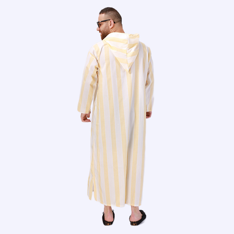 6053 Kuwii Wholesale Muslim Long Hooded Robe Moroccan Thobe Muslim Clothing Man Thobe Muslim Moroccan Thobe For Men