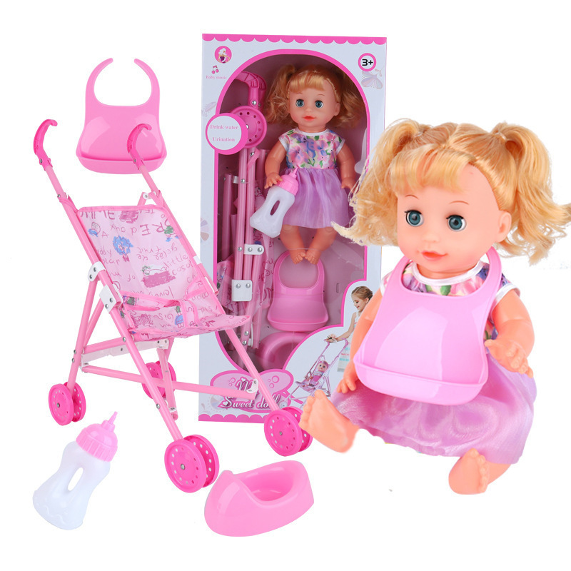 Hot Selling 6-In-1 Luxury Nursery Play Set With Stroller Baby Dolls Sets Reborn Doll Kids Talking Baby With Stroller