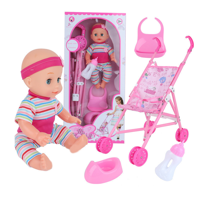 Hot Selling 6-In-1 Luxury Nursery Play Set With Stroller Baby Dolls Sets Reborn Doll Kids Talking Baby With Stroller