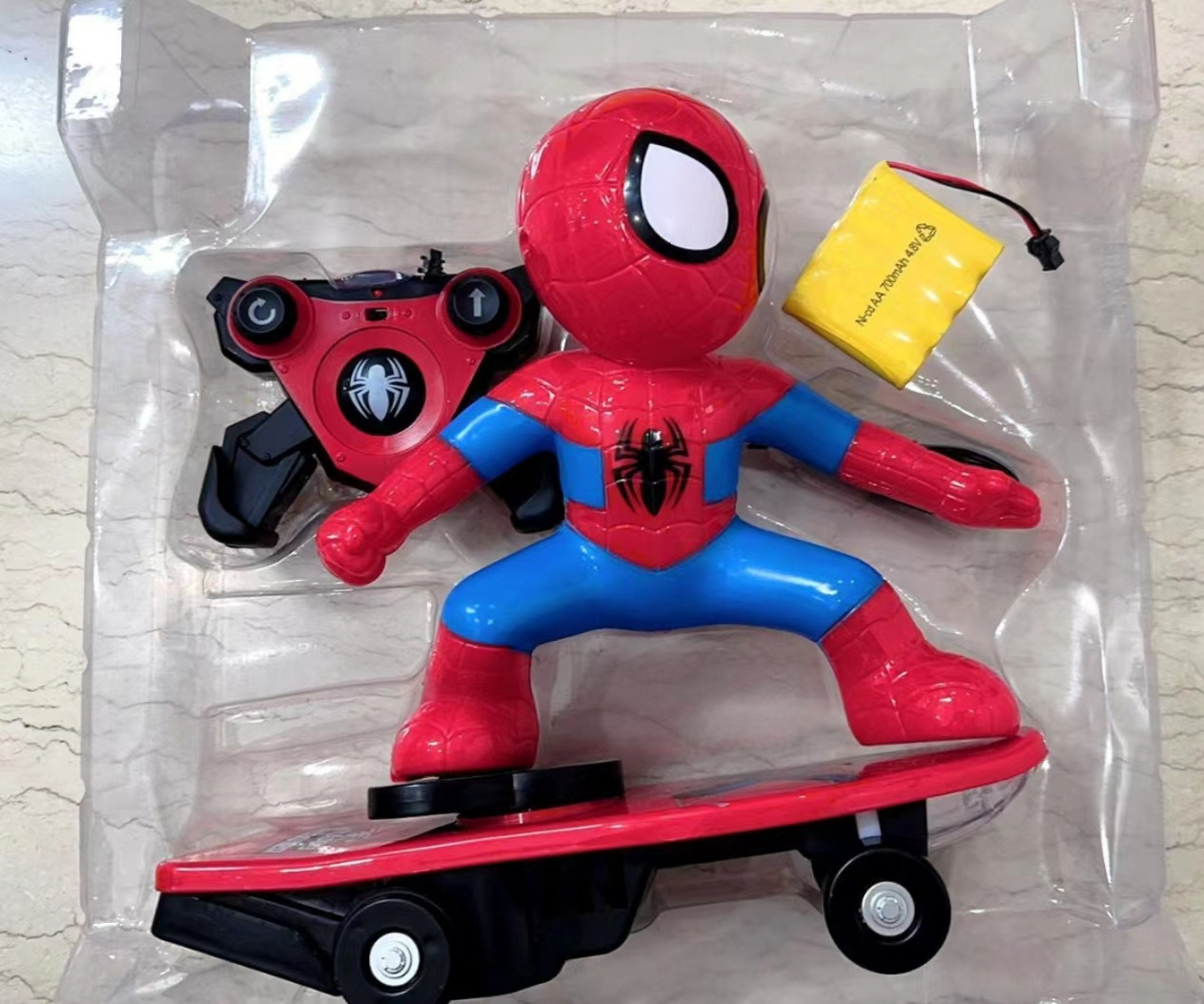 Wholesale Spider Man Stunt Kick Scooter 360 Degree Rotation Tumbling Electric Radio-Controlled Car Children's Toy