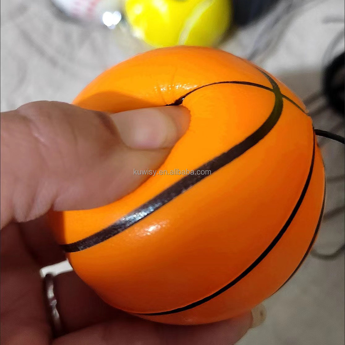 2024 Ama zon  6.3cm High Bounce Tennis Rubber Wrist Band Return Rubber Ball With String Hand Finger Stiffness Relief Wrist Bounc