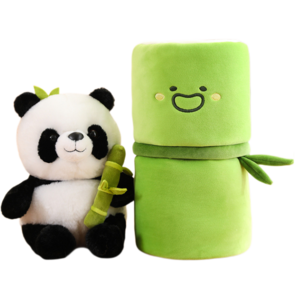 Chinese Kung fu Panda Bamboo Pillow Plush Toys Pandas With Bamboo Sleep Doll  Plush Pillow For Birthday Gift