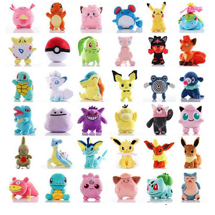 Ama zon Hot Selling Wholesale Pokemoned Plush Toy 8 Inch 88 style Stuffed Plush Pikachu Psyduck Eevee Plush For Kids